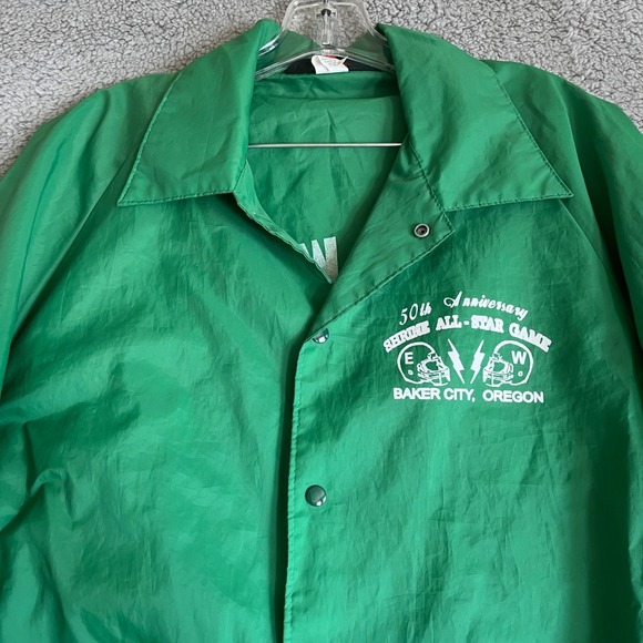 Pla-Jac Other - Pla-Jac Windbreaker Jacket Men Size XL Green Snap Front USA Vintage Back Graphic